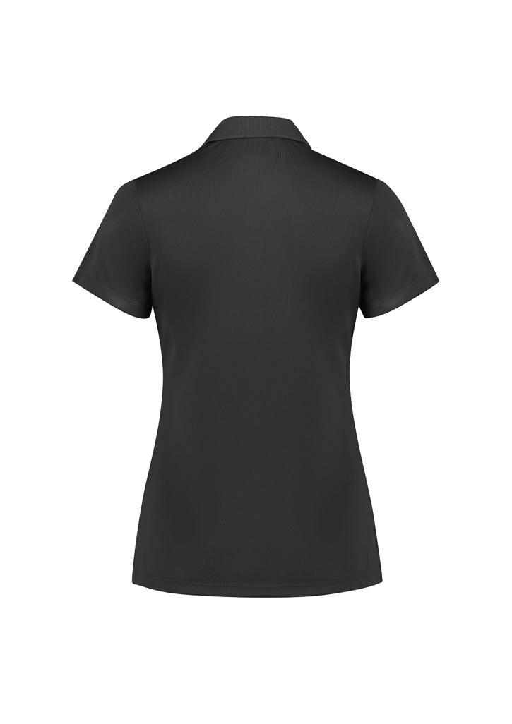 Action Womens Short Sleeve Polo Grey back view