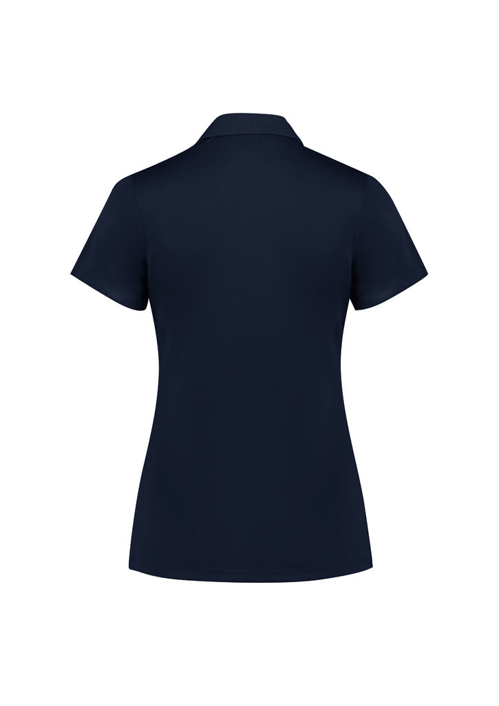 Action Womens Short Sleeve Polo Navy back view