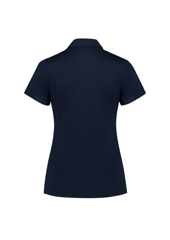 Action Womens Short Sleeve Polo Navy back view
