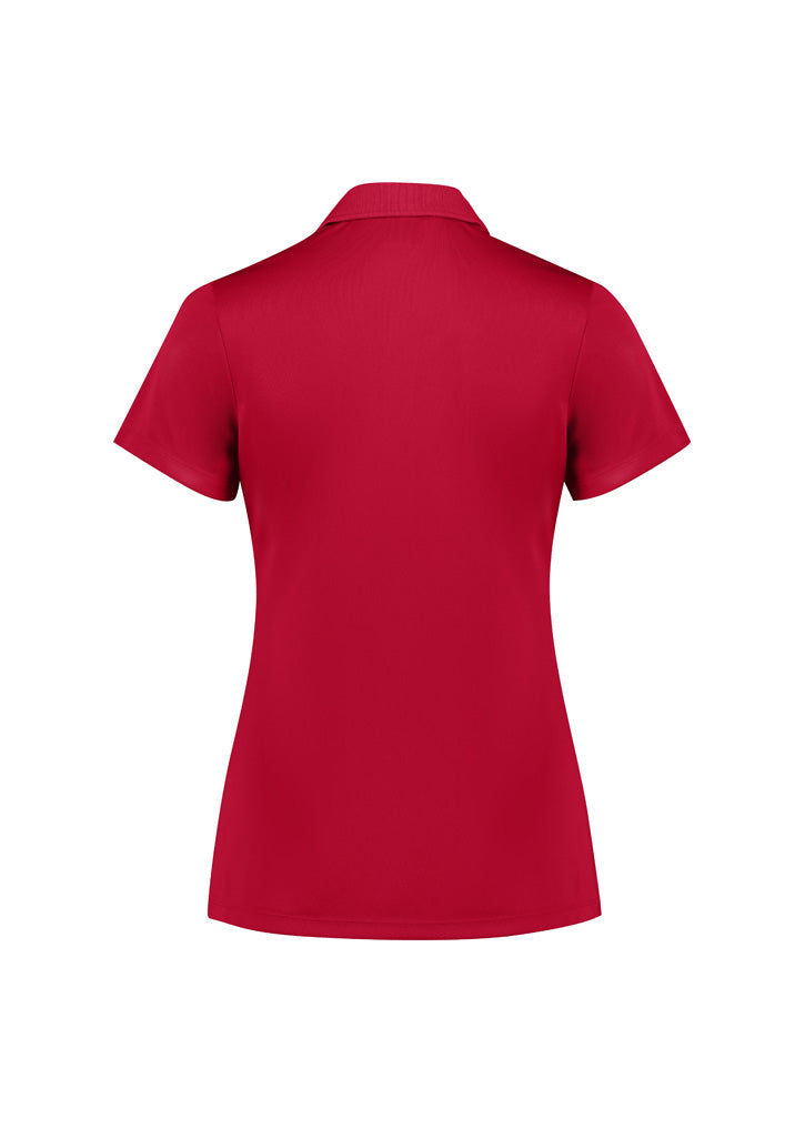 Action Womens Short Sleeve Polo Red back view