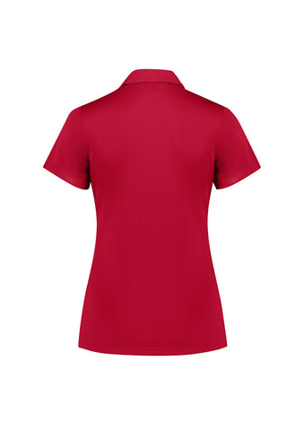 Action Womens Short Sleeve Polo Red back view