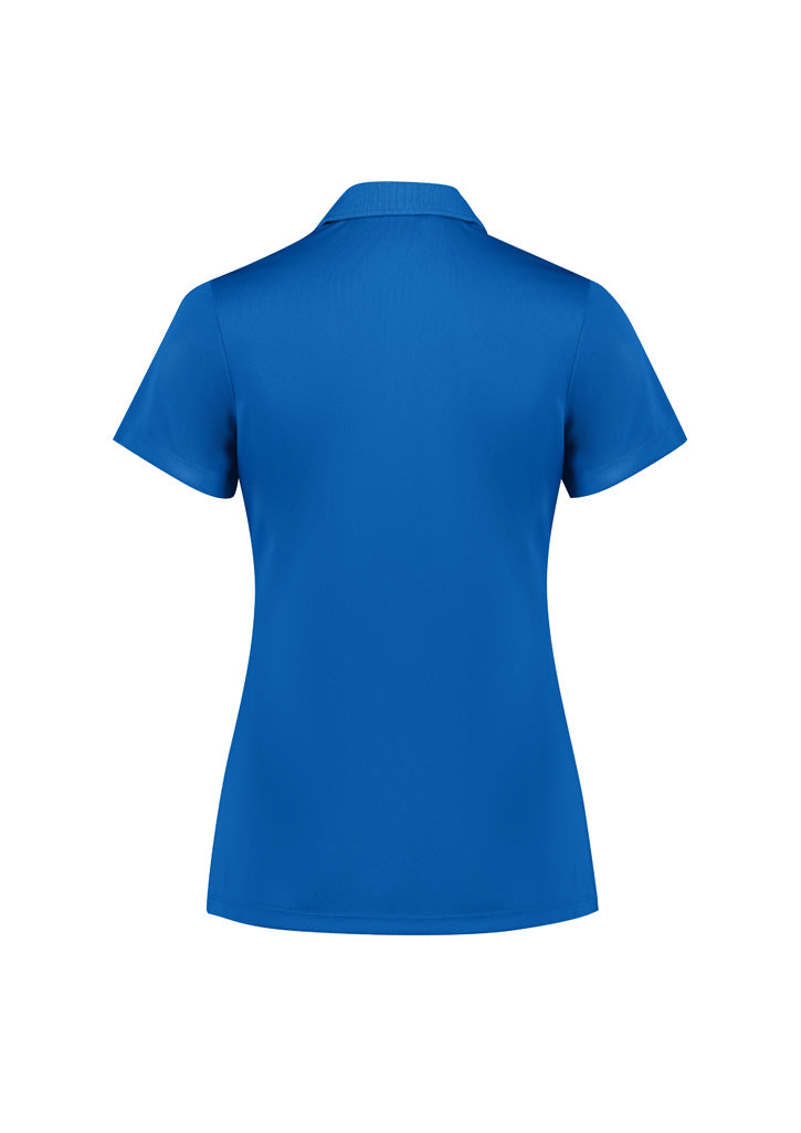 Action Womens Short Sleeve Polo Royal back view