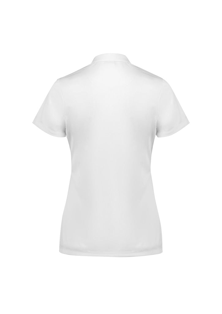 Action Womens Short Sleeve Polo White back view