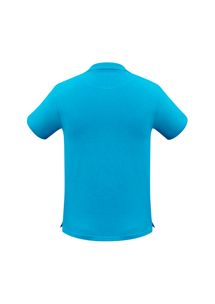 Neon Mens Short Sleeve Polo Cyan back view