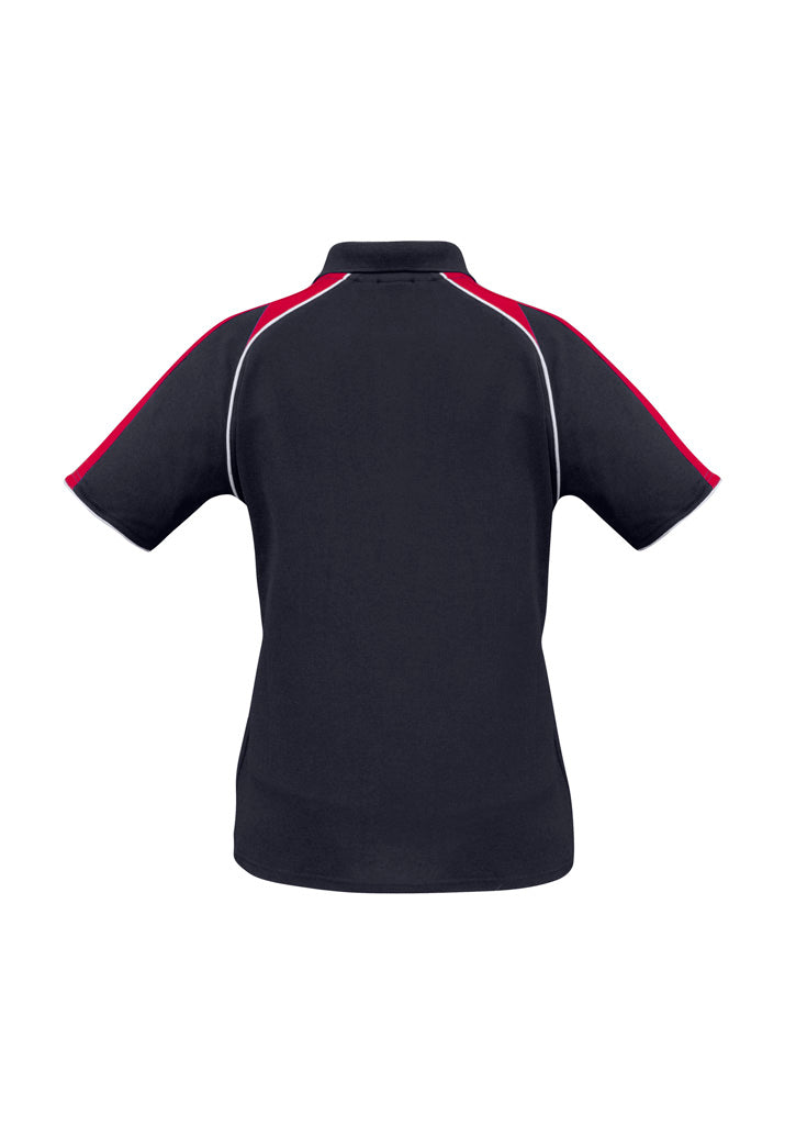 Triton Womens Short Sleeve Polo Navy/Red/White back view