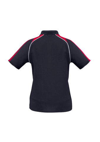 Triton Womens Short Sleeve Polo Navy/Red/White back view