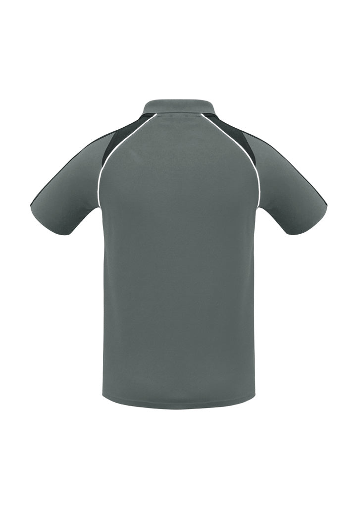 Triton Mens Short Sleeve Polo Ash/Black/White back view