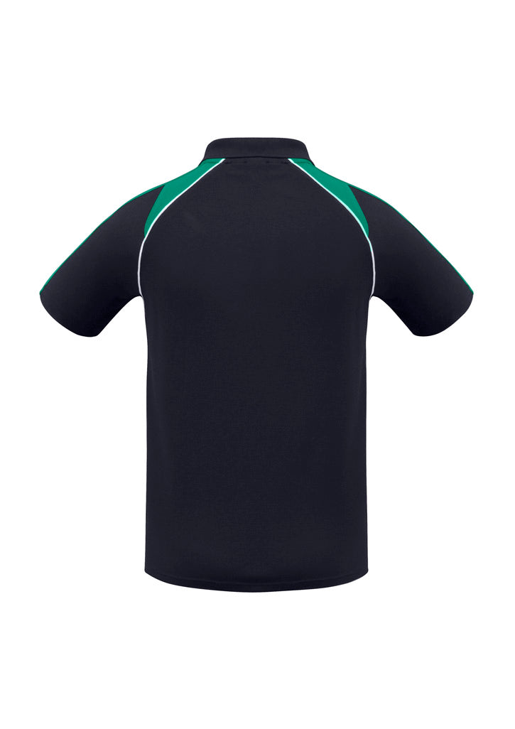 Triton Mens Short Sleeve Polo Navy/Kelly Green/White back view