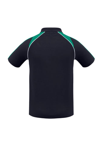 Triton Mens Short Sleeve Polo Navy/Kelly Green/White back view