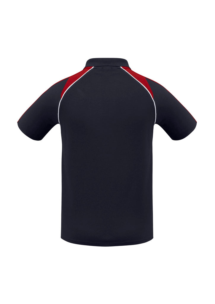 Triton Mens Short Sleeve Polo Navy/Red/White back view