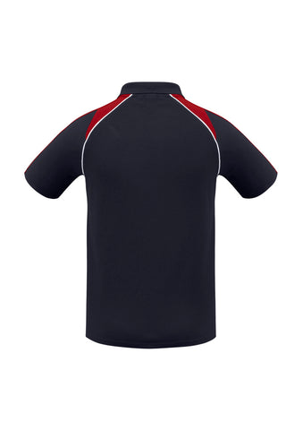 Triton Mens Short Sleeve Polo Navy/Red/White back view
