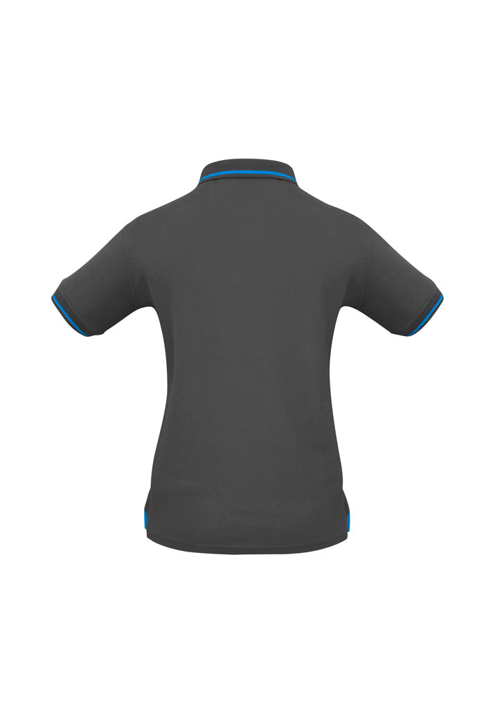 Jet Womens Short Sleeve Polo Steel Grey/Cyan back view