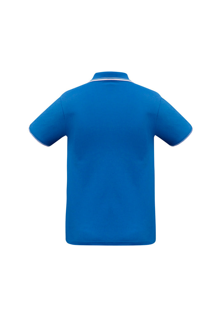 Cambridge Mens Short Sleeve Polo Royal/White/White back view