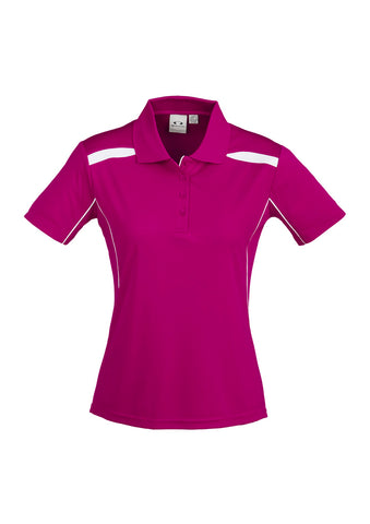 United Womens Short Sleeve Polo Magenta/White