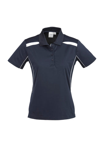 United Womens Short Sleeve Polo Navy/White