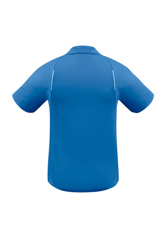 United Mens Short Sleeve Polo Royal/White back view