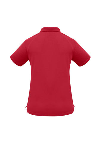 Sprint Womens Short Sleeve Polo Red back view