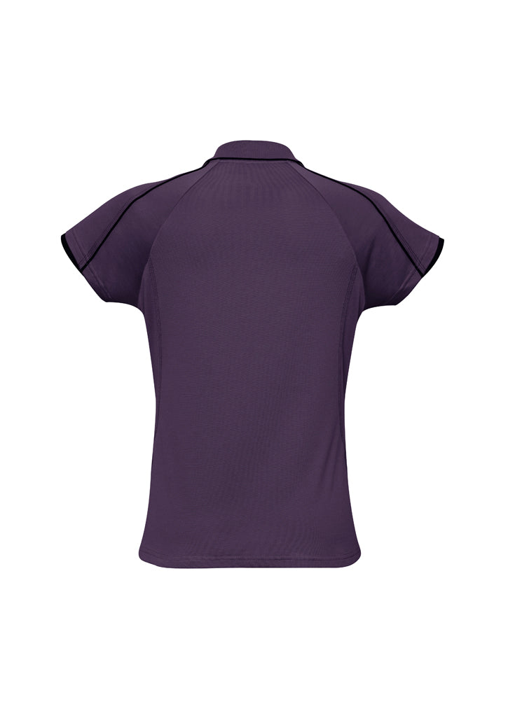 Blade Womens Short Sleeve Polo Grape/Black back view