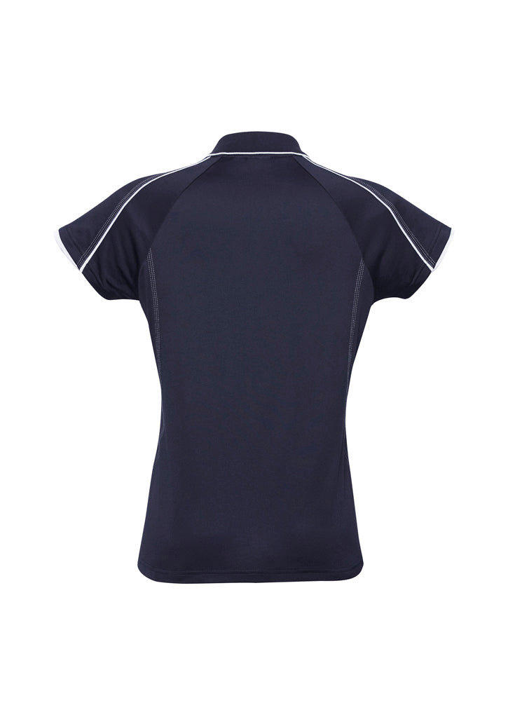 Blade Womens Short Sleeve Polo Navy/White back view