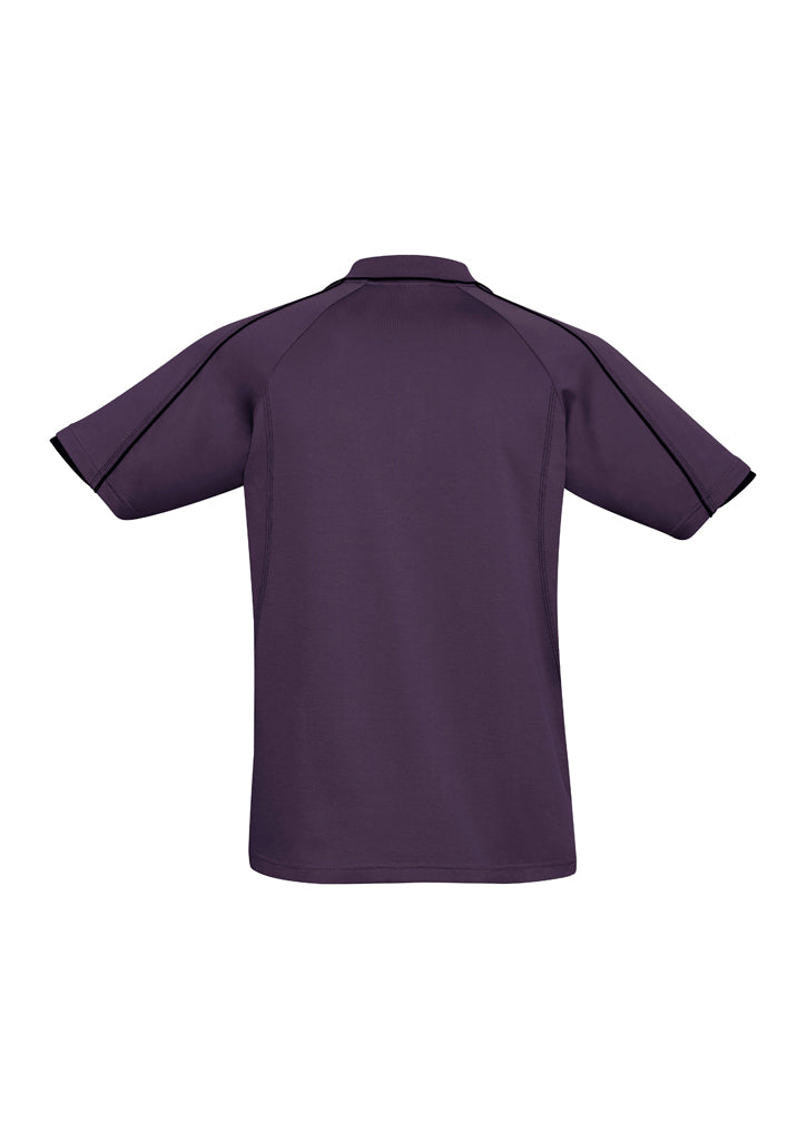 Blade Mens Short Sleeve Polo Grape/Black back view