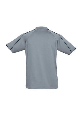 Blade Mens Short Sleeve Polo Silver Grey/Black back view