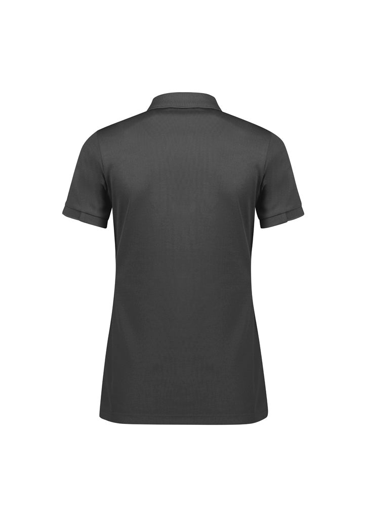 Focus Womens Short Sleeve Polo Charcoal/Charcoal back view
