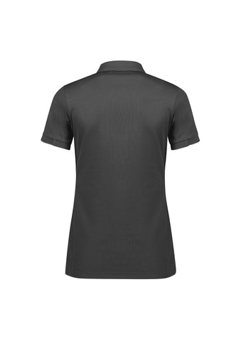 Focus Womens Short Sleeve Polo Charcoal/Charcoal back view