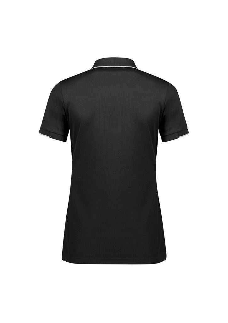 Focus Womens Short Sleeve Polo Black/White back view