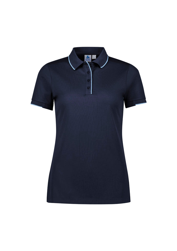 Focus Womens Short Sleeve Polo Navy/Sky