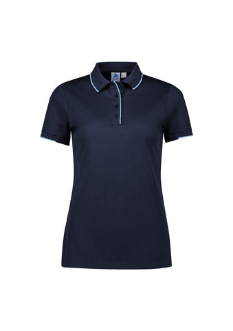 Focus Womens Short Sleeve Polo Navy/Sky