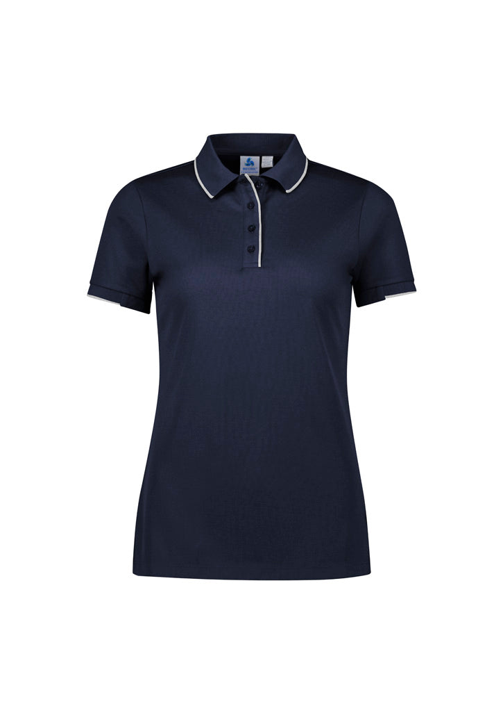Focus Womens Short Sleeve Polo Navy/White