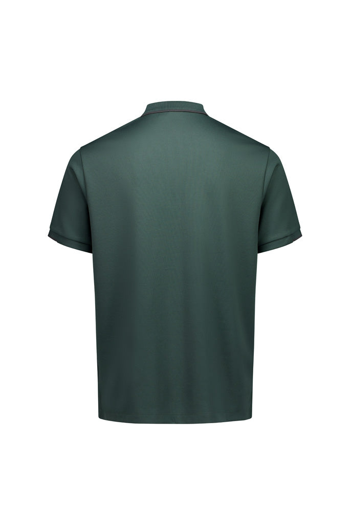 Focus Mens Short Sleeve Polo Seafoam/Charcoal back view