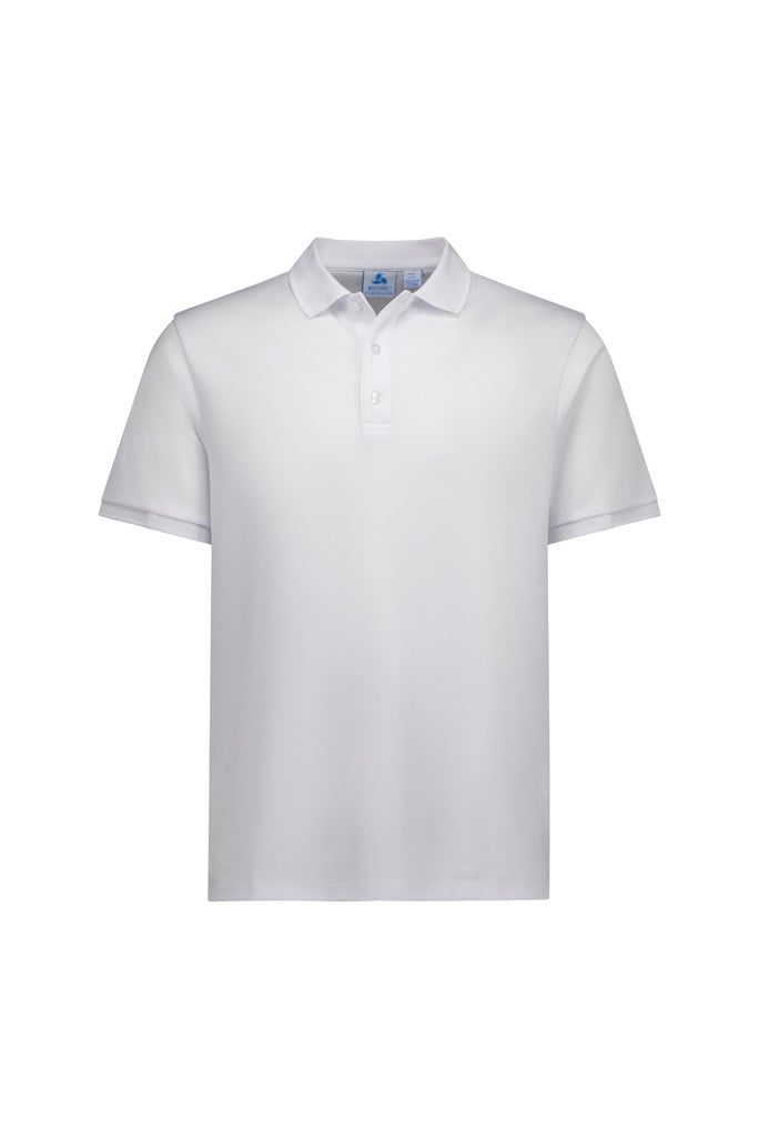Focus Mens Short Sleeve Polo White/White