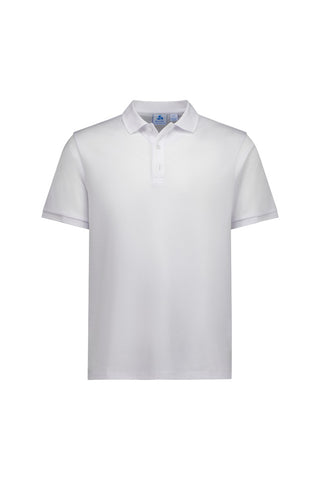 Focus Mens Short Sleeve Polo White/White