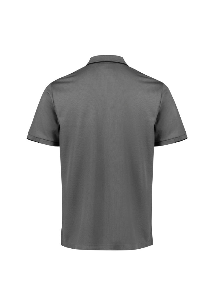 Focus Mens Short Sleeve Polo Ash/Black back view
