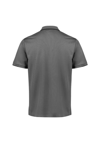 Focus Mens Short Sleeve Polo Ash/Black back view
