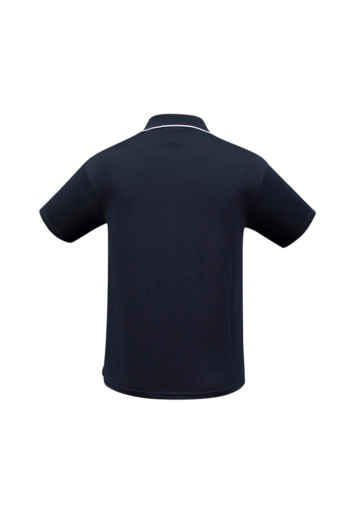Elite Womens Short Sleeve Polo Navy/White back view
