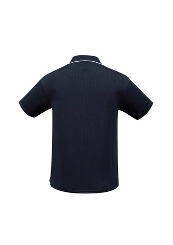 Elite Womens Short Sleeve Polo Navy/White back view