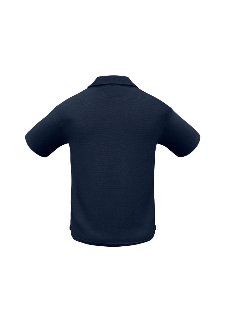 Micro Mens Waffle Short Sleeve Polo Navy back view