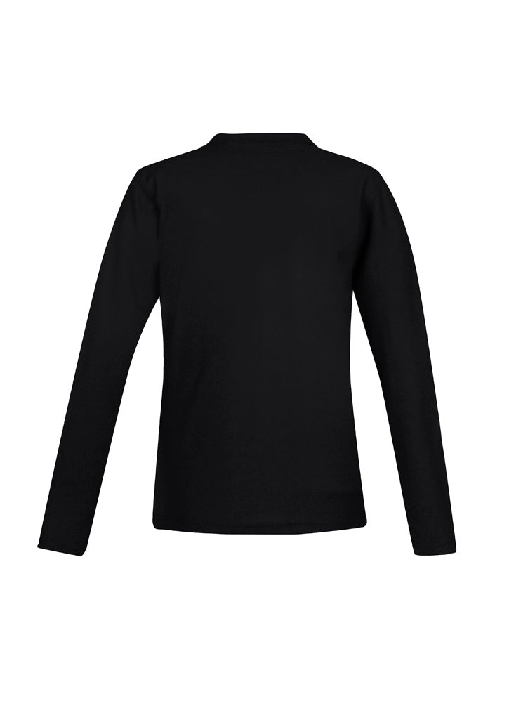 Crew Womens Long Sleeve Polo Black back view