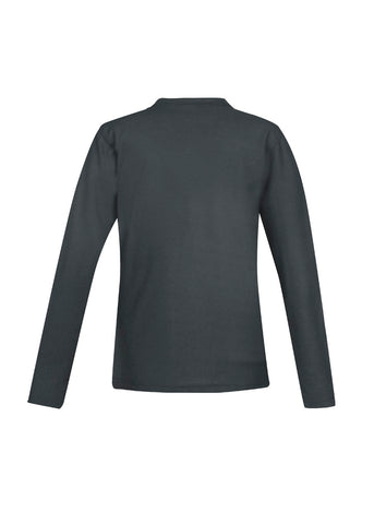 Crew Womens Long Sleeve Polo Charcoal back view