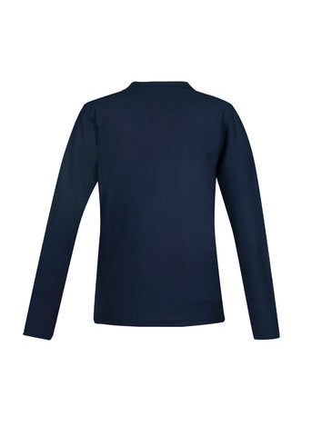 Crew Womens Long Sleeve Polo Navy back view