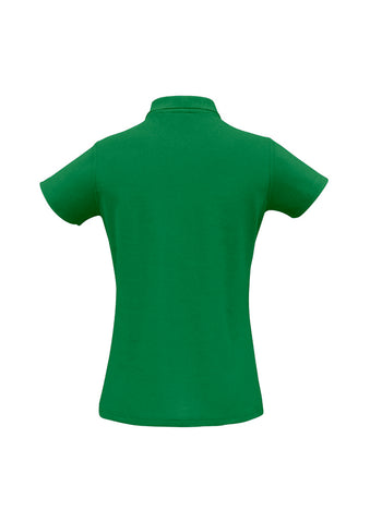 Crew Womens Short Sleeve Polo Kelly Green back view