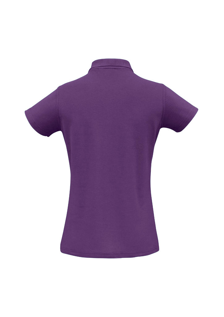 Crew Womens Short Sleeve Polo Purple back view
