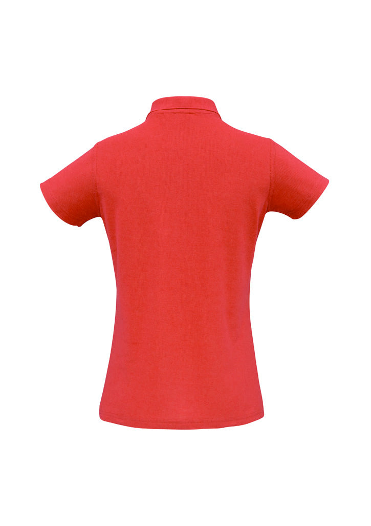 Crew Womens Short Sleeve Polo Red back view