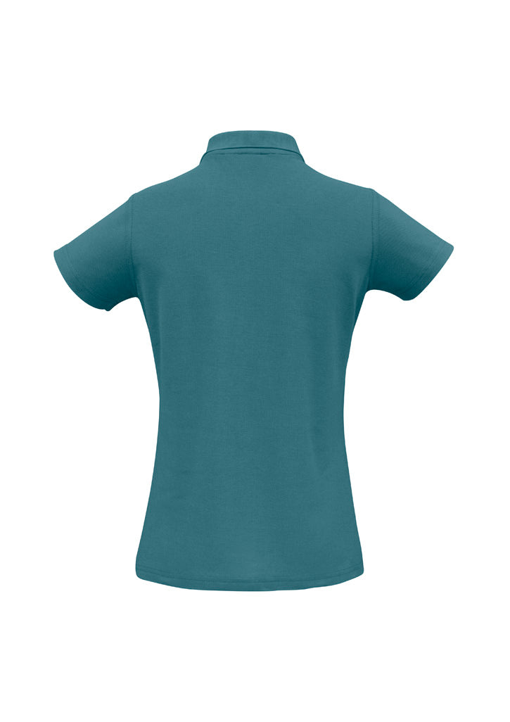 Crew Womens Short Sleeve Polo Teal back view