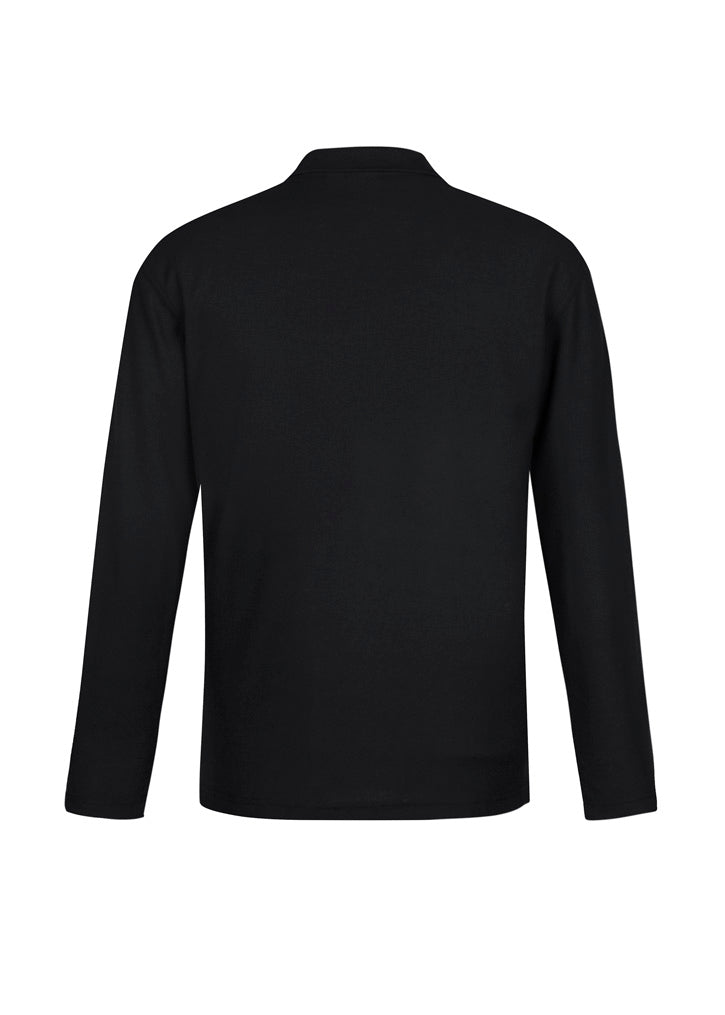 Crew Mens Long Sleeve Polo Black back view