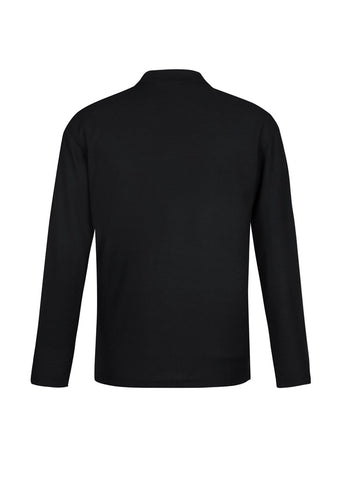 Crew Mens Long Sleeve Polo Black back view