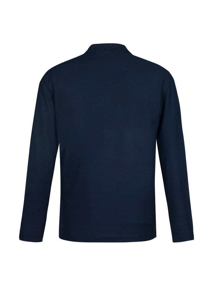 Crew Mens Long Sleeve Polo Navy back view