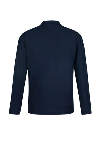 Crew Mens Long Sleeve Polo Navy back view